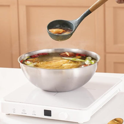 Stainless Steel Salad Bowls Set of 2 Mixing Bowl with Measurement Markings Snacks Bowls, 3.17 Quart Serving Bowls for Mixing, Cooking, Baking, Prepping and Home Kitchen Food Storage Bowls