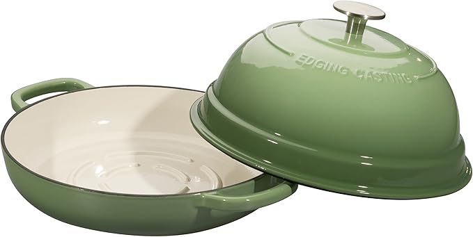 EDGING CASTING Enameled Cast Iron Dutch Oven Pot with Lid, Round Bread Oven for Homemade Sourdough Bread Baking, 6 Quart, Pistachio Green - Image 5
