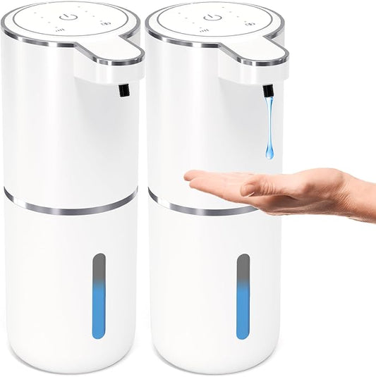 2 Pack Automatic Soap Dispenser Touchless,Liquid Hand Soap Dispenser 12.8oz Electric Wall Mounted Smart for Bathroom and Kitchen Dish Soap，Easy for Toddlers(White) by MTYGK