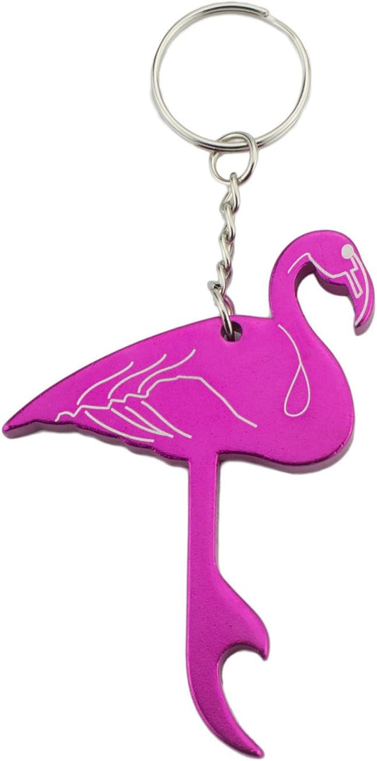SWATOM Pink Flamingo Bottle Opener Keychain Beer Openers Tool Key Chain Ring Accessories