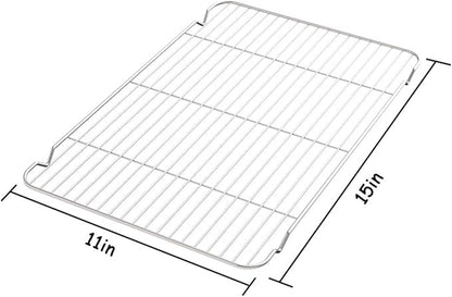 Cooling Rack Set of 3, Baking Rack Stainless Steel Wire Rack for Baking Cooking Roasting Grilling Cooling, 15” x 11” x 0.5” Wire Racks, Fit Various Size Cookie Sheets Oven