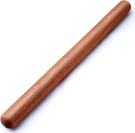 Aisoso French Rolling Pin, 17.7 Inches Wood Rolling Pin for Baking Extra Long Thickened, Classic Wooden Dough Roller for Fondant Pizza Pie Crust Cookie Pastry, Essential Kitchen Utensil, Brown by Aisoso