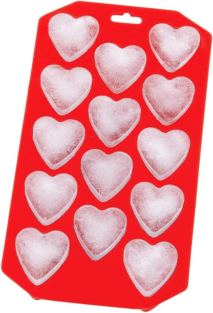 HIC Kitchen Silicone Heart Ice Tray, Non-Stick, Makes 14 Hearts