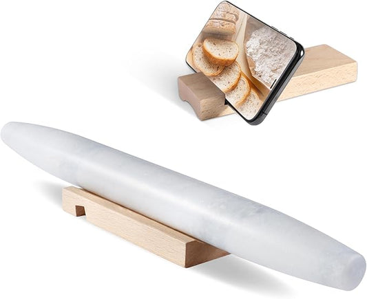 Koville African Natural Marble French Rolling Pin, 16inch Non-Stick Rolling Pin for Baking, Dough Roller for Pasta, Dumpling, Fondant, Pie, Bread, Pizza, Kitchen Baking Tools(Namib Fantasy) by Koville