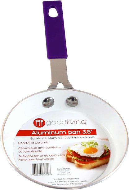 Good Living 3.5" Fast-Heating Aluminum Single-Egg Pan, Colors Vary, 1-Pack, Non-Stick Ceramic, Aluminum Frying Pan, Great For Pancakes, French Toast, Eggs, Omlets, And Much More
