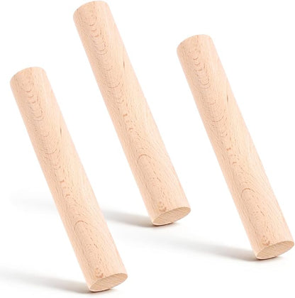 3 Pieces Small Wood Rolling Pin, Dumpling Roller 6.6 Inch Short Rolling Pin Mini Dough Roller Kitchen Utensil Tool Baking Bread Making Tool Supplies for Fondant Pasta Bread Pastry Cookies Pizza Pie