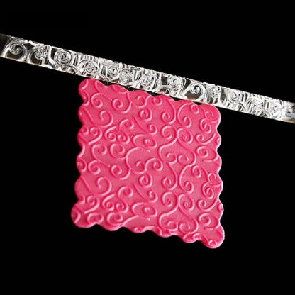 Acrylic Rolling Pin with 28 Patterns, Lightweight 6.3x0.4 Inch Textured Design for Cookie Dough and Pastry (#18)