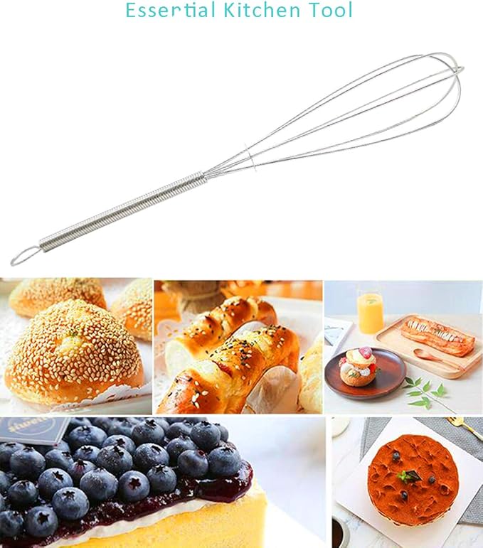 CHuangQi (Pack of 12) 7 inch Stainless Steel Whisk for Cooking, Blending, Whisking, Beating, Stirring, Balloon Whisk/Kitchen Whisk - Image 6