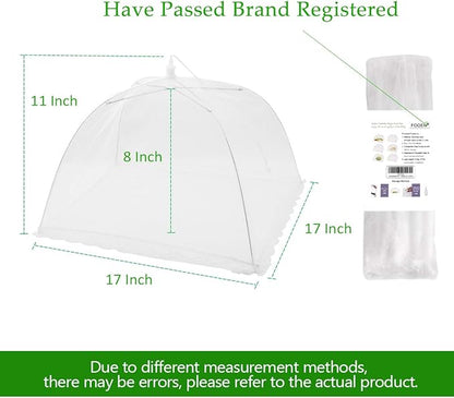 (8Pack) Pop-up Picnic Food Tent Covers, 17x17Inch Foldable Mesh Screen Food Covers for Outdoors, Reusable Food Cover Net Keep Out Flies, Mosquitoes… - Image 7