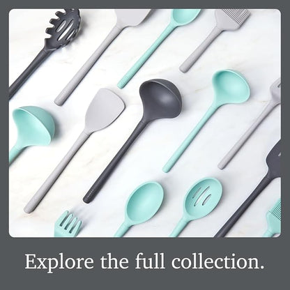 Tovolo Flex Core Silicone Ladle BPA Free Oyster Gray Deep Silicone Soup Ladle, Heat Resistant All Silicone Ladle Construction, Large Dishwasher Soup Ladle Kitchen Utensil for Cooking