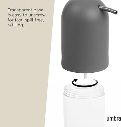 Umbra Touch Soap Dispenser Pump 13 oz (384 ml) Capacity for Liquid Soap or Hand Sanitizer, Easy to Refill, Grey - Image 5