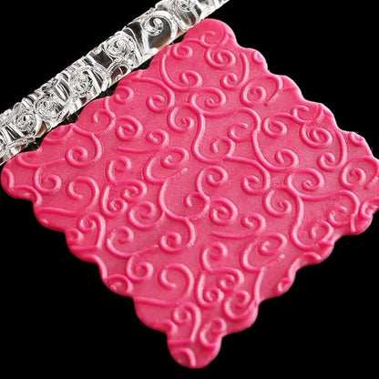 Acrylic Rolling Pin with 28 Patterns, Lightweight 6.3x0.4 Inch Textured Design for Cookie Dough and Pastry (#18)