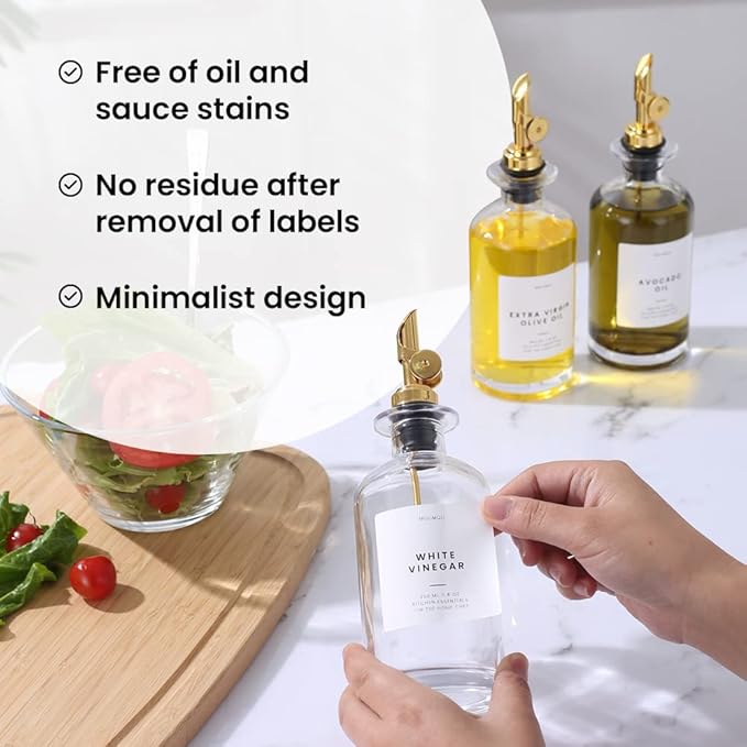 Molimoli Oil and Vinegar Dispenser with Metal Pour Spout, Weighted Pourer, Glass Bottle Dispenser for Kitchen, Olive Oil Cruet, Glass Olive Oil Bottle | 350ml, Set of 2 - Image 5