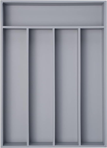 Besilord Bamboo Silverware Holder - Drawer Organizer with 5 Slots (Gray) by Besilord