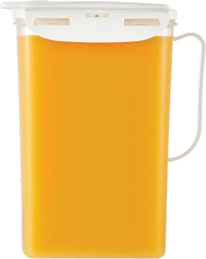 LocknLock Aqua Fridge Door Water Jug | Clear Pitcher | BPA Free Plastic Pitcher with Lid | 2 Quart Pitcher with Lid for Water, Juice, Tea & More Beverages, Ivory by LocknLock