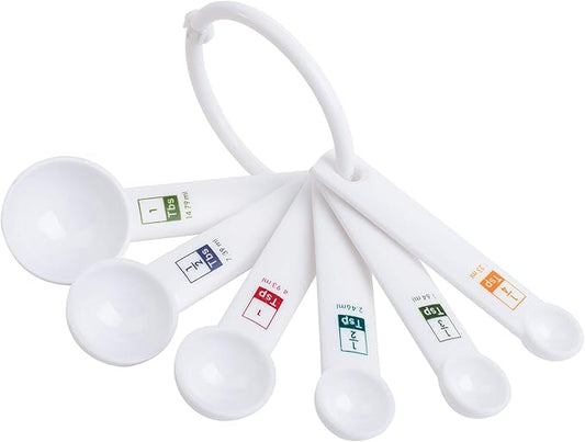 Fox Run 6-Piece Plastic Measuring Spoon Set White, 1.6 x 9 x 3 inches by foxrunbrands