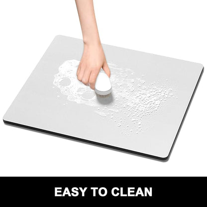 Rnivvi Dish Drying Mat for Kitchen Counter, 16 x 18" Cute Absorbent Heat Resistant Drying Pad with Non-slip Rubber, Coffee Bar Mats for Coffee Machine Dish Rack Kitchen Decor Accessories, Gray - Image 6