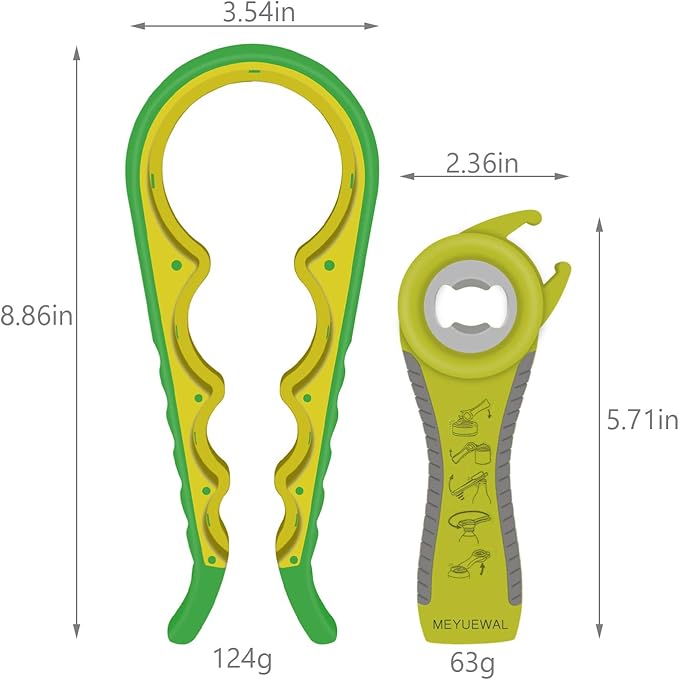 Jar Opener, 6 In 1 Bottle Opener Can Opener for Weak Hands, Jar Openers for Seniors with Arthritis, Multifunctional Lid Opener Kit, Easy Jar Opener Tool for Elderly Adults Kids (Green) - Image 4