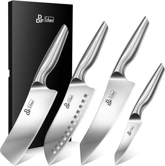 DDF iohEF Kitchen Knife Set, 4 Piece Professional Ultra Sharp Knives Set, Japanese High Carbon Stainless Steel Chef Knife Set for Home and Kitchen by DDFiohEF