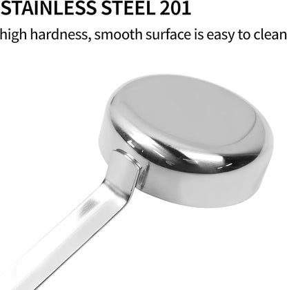 2 Pcs 3 oz Silver 10.55 Inch Stainless Steel 201 Long Handle Cooking Spoon for Holding Food Kitchen Cooking Stirring Soup Spoon