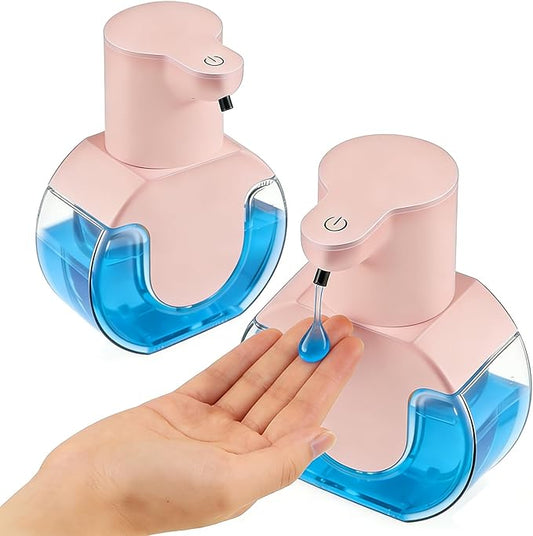 2Pack Automatic Soap Dispenser Touchless, Rechargeable Liquid Soap Dispenser,15oz/420ml Smart Hand Soap Dispensers,4-Level Adjustable,Wall Mount for Bathroom Kitchen Dish Soap,Hands-Free(Pink) by Unknown