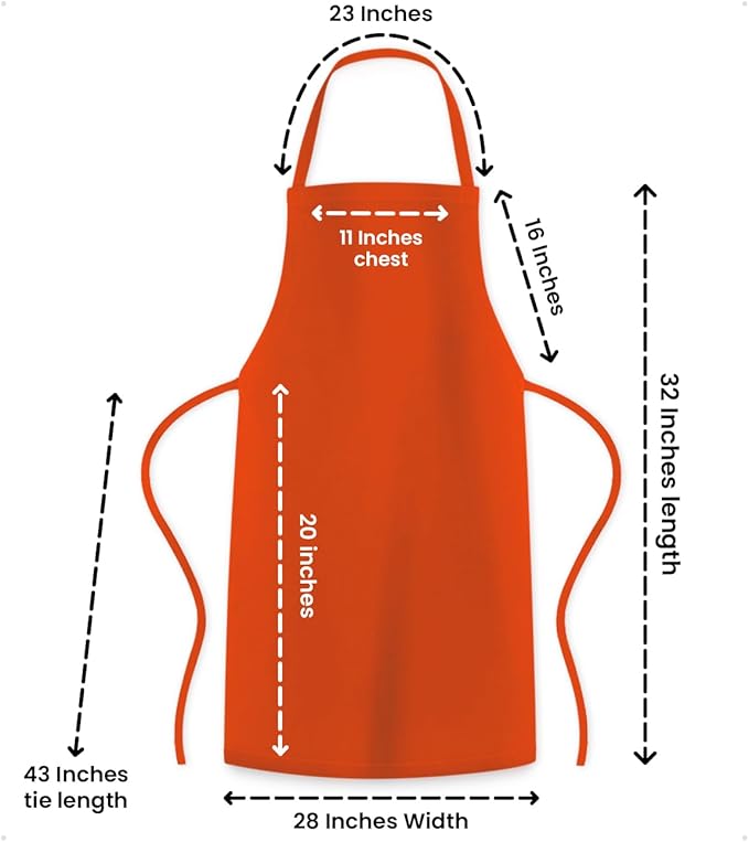 Avalon Kitchen Aprons for Men - 100% Polyester Chef Apron Women with Extra Long Ties - Cooking Aprons for Women & Mens Apron - Image 6