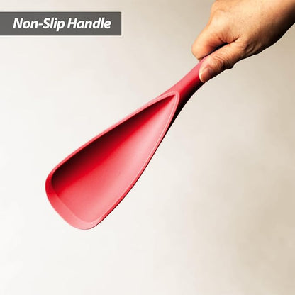 Cooking Spoon for Nonstick Cookwares, VOVOLY Silicone Spoon for Mixing, Scoop, and Scrape,Seamless Design, 12.6'', 2 Pack, Red - Image 6