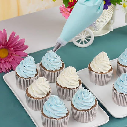 Piping Bags and Tips Set, 100Pcs 12 Inch Pastry Bags, Icing Bags Disposable for Cakes Decorating Kit Supplies with 1 Reusable Piping Bags, 1 Couplers, 12 Frosting Tips, 2 Bag Ties, 3 Cake Scraper - Image 7