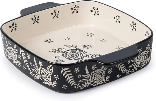 Wisenvoy Baking Dish Ceramic Brownie Pan 9x9 Baking Pan Casserole Dish Lasagna Pan Square Rose Bakeware Sets by wisenvoy