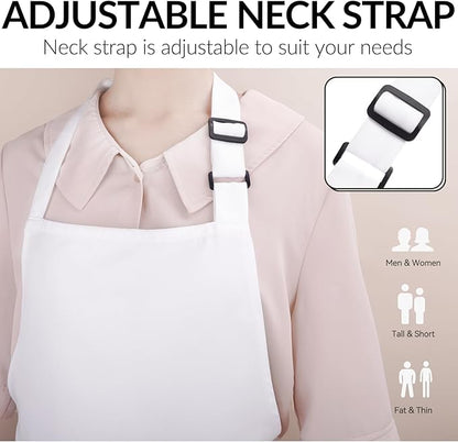 Large Chef Apron for Men and Women, Cooking Kitchen Aprons with 2 Large Pockets Water Oil Resistant