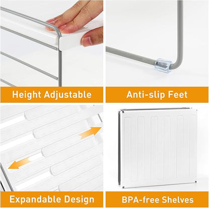 2 Pack Pantry Organization and Storage, Expandable Foil and Plastic Wrap Organizer, Adjustable Kitchen Wrap Organizer Rack for Cabinet, Foil Saran Wrap Holder Shelf for Sandwich Plastic Bags Box, - Image 5