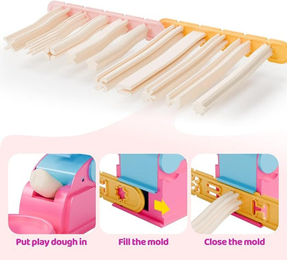 Dough Tools for Kids, 46Pcs Dough Toys Sets Playdough Accessories Include Play Food Molds - Cupcakes, Ice Cream, Noodle, Play Bulk Pack with Roller, Cutters, Scissor, DoughMat and Storage Bag Gifts