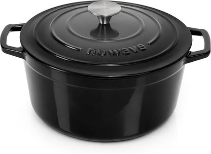 Nuwave 6QT Healthy Enameled Cast Iron Dutch Oven Pot with Lid, Heavy Duty 7-Layer Enamel, Enhanced Rust Protection, Dual Handles, Oven Safe to 500°F for Sourdough Bread Baking, Braise, Stew, Roast