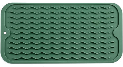 MicoYang Silicone Dish Drying Mat for Multiple Usage,Easy clean,Eco-friendly,Heat-resistant Silicone Mat for Kitchen Counter or Sink,Refrigerator or Drawer Liner Green S 12 inches x 6 inches by MicoYang