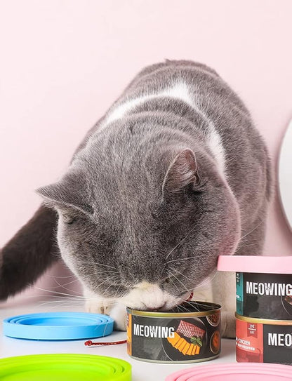 Comtim Pet Food Can Cover Silicone Can Lids for Dog and Cat Food(Universal Size,One fit 3 Standard Size Food Cans) (Blue/Purple) - Image 6