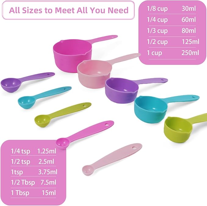 10PCS Measuring Spoons and Cups Set Stackable Nesting Cups Spoons for Cooking Baking Supplies, Kitchen Gadgets Essentials Tools - Image 3