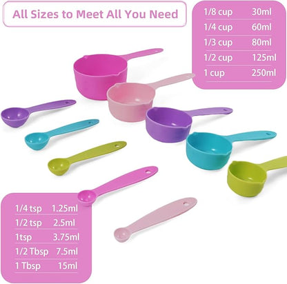10PCS Measuring Spoons and Cups Set Stackable Nesting Cups Spoons for Cooking Baking Supplies, Kitchen Gadgets Essentials Tools - Image 3