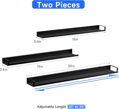 SZJHXIN 4X Strong Magnetic Stove Top Shelf, Adjustable 15-30 Inches, Fits Various Stove Lengths, Kitchen Organizer, Holds Spices, Condiments and BBQ Sauces (Matte Black)