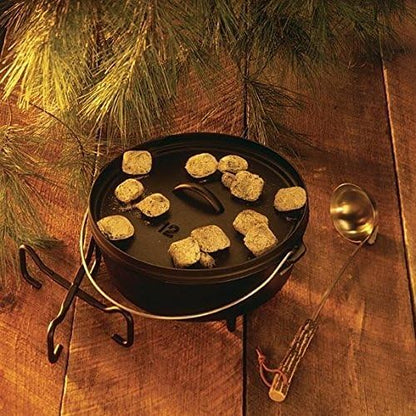 Lodge 6 Quart Pre-Seasoned Cast Iron Camp Dutch Oven with Lid - Dual Handles - Use in the Oven, on the Stove, on the Grill or over the Campfire - Black - Image 4