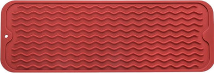 MicoYang Silicone Dish Drying Mat for Multiple Usage,Easy clean,Eco-friendly,Heat-resistant Silicone Mat for Kitchen Counter,Sink,Bar,Bottle,or Cup Red M 17 inches x 6 inches by MicoYang