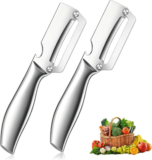 2pcs Multi-Functional Vegetable Peeler for Kitchen,2-In-1 Stainless Steel Kitchen Tool for,stainless steel sharp blade with bottle opener,Suitable for fruits and vegetables by Unknown