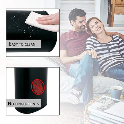 Dkeli Kitchen Trash Can for Bathroom Bedroom Home Office Automatic Touch Free High-Capacity Garbage Can with Lid Brushed Stainless Steel Waste Bin 13 Gallon / 50L - Black