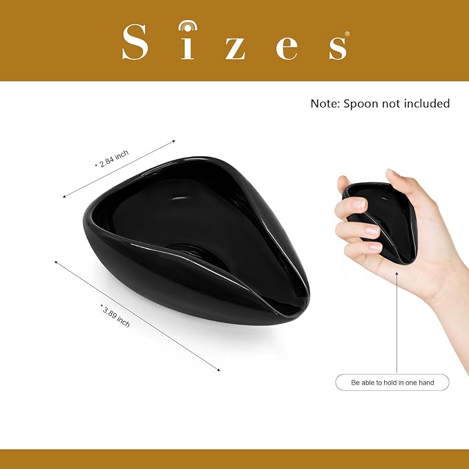 Ceramic Coffee Spoon Rest, Small Black Spoon Rest and Coffee Spoon Holder for Coffee Bar and Kitchen Counter, Mini Drip Catcher for Coffee Station, No Spoon Included - Image 3