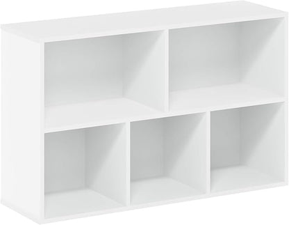 Furinno LUDER Book Shelf, 5-Cube Bookshelf, Reversible Bookcase, 9.4 x 19.5 x 31.5, Easy Assembly, for Living Room, Bedroom, Home Office, White - Image 8