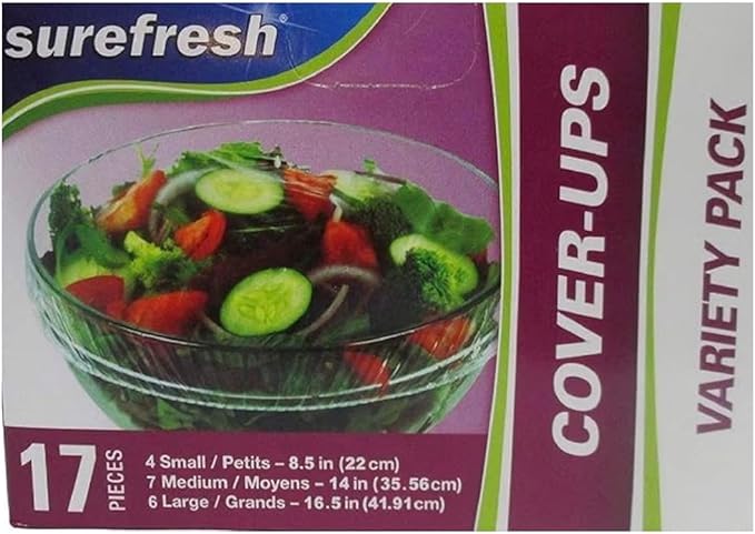Reusable Stretch to Fit Food Covers, Variety Pack Cover-ups for Bowls Plates Cans Cups (2 pack)