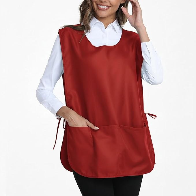 Xeoxarel Unisex Cobbler Apron with 3 Pockets, Smock Vest Apron, Suitable for Cooking，Kitchen，Garden，Hairstylist，Cleaning，Art