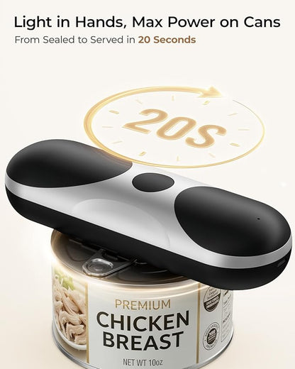 Electric Can Opener, One-Touch Automatic Can Opener, USB Rechargeable Electric Can Opener for Seniors with Arthritis- Cordless Battery Powered, Side Cut, Smooth Edge, Handsfree, for Any Size Cans - Image 4
