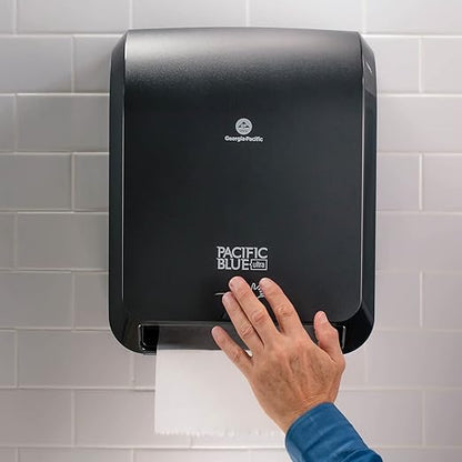 Pacific Blue Ultra 8" High-Capacity Automated Touchless Paper Towel Dispenser by GP PRO (Georgia-Pacific); Black; 59590; 12.9" W x 9" D x 16" H; 1 Dispenser - Image 3