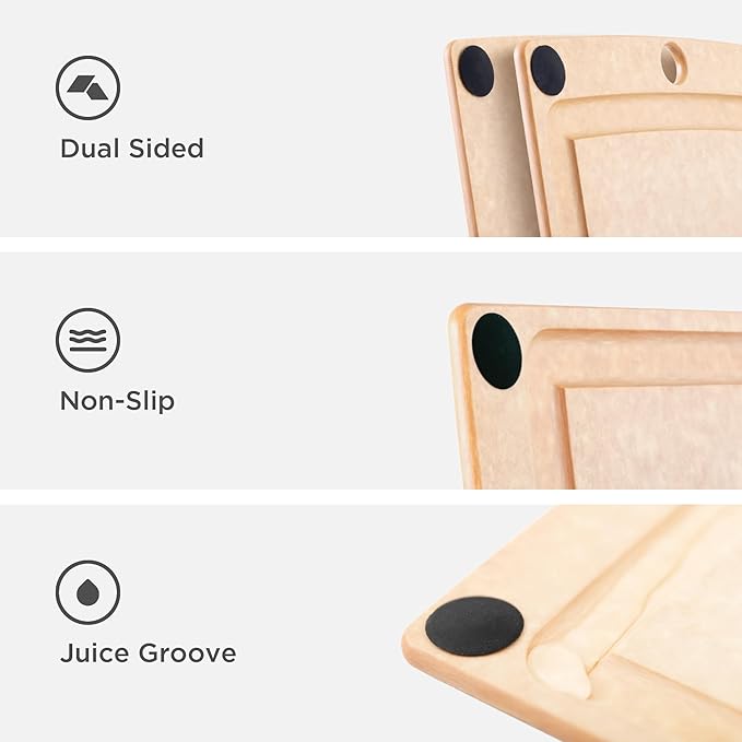 Epicurean All-In-One Cutting Board with Non-Slip Feet and Juice Groove - Non-toxic, Dishwasher Safe,Made in the USA, 19.5" x 14.5", Natural - Image 6