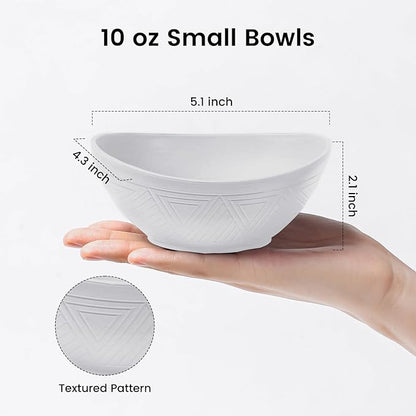 Wheat Straw Bowls Dessert Bowl 10 OZ - 5 Inch | Unbreakable Small Bowl Set, Microwave and Dishwasher Safe Mini Bowls for Appetizer, Dessert 4 PCS (White)
